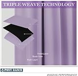 PONY DANCE Taro Purple Bedroom Blackout Curtains 46x54 2 Panels Eyelet view 4