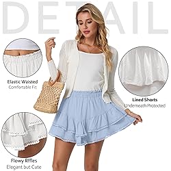 Lepunuo Womens Shorts High Waisted Skorts Flowy