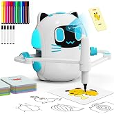 Drawing Robot for Kids with Smart Scan, Interactive Robot Drawing Machine | Light &amp; Voice Guidance, 150 Cards &amp; 12 Colorful Pens, Doodle Bot Educational Toy, Christmas Birthday Gifts for Kids Ages 3+