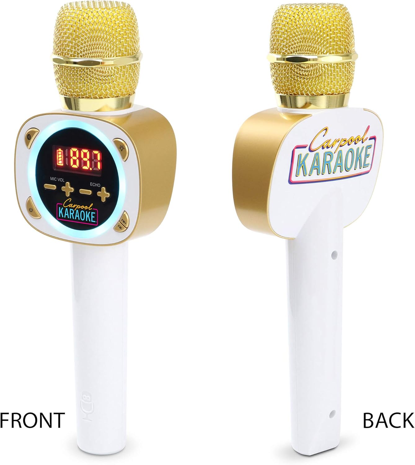 Singing Machine CPK545, Official Carpool Karaoke, The Mic, Bluetooth Microphone for Cars, White: Musical Instruments