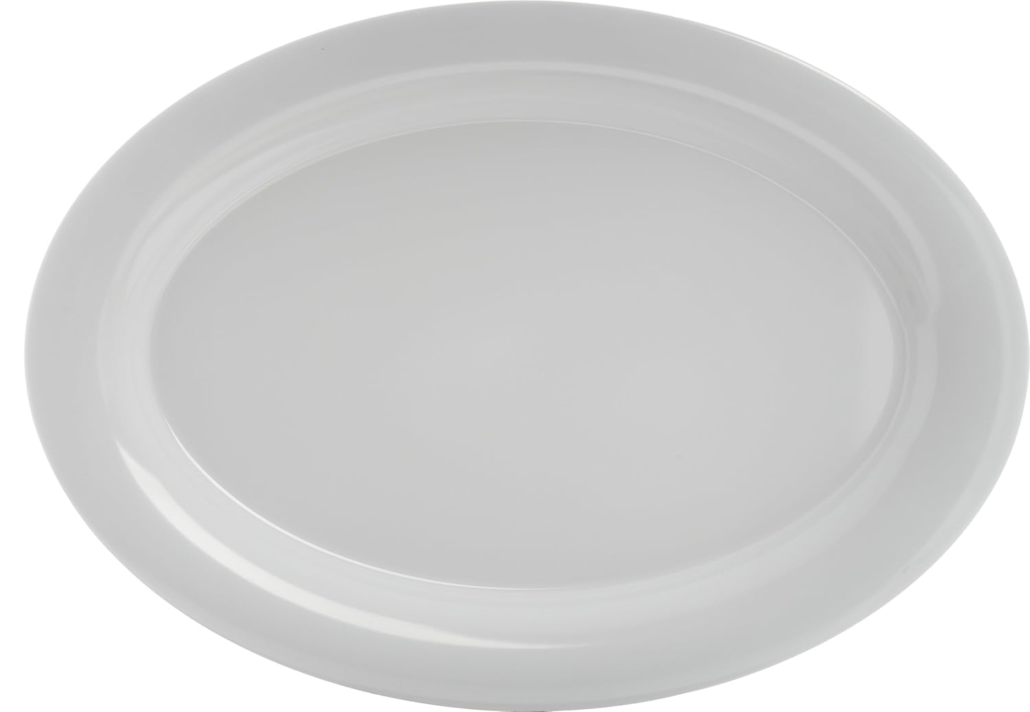 Carlisle 4441202 Designer Displayware Melamine Wide Rim Oval Platter, 21" x 15", Melamine, White: Industrial & Scientific