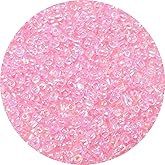 GAGANIU 2000pcs Pink Glass Seed Beads, Colorful Tiny 4mm Beads for Jewelry Making, Beading Supplies.