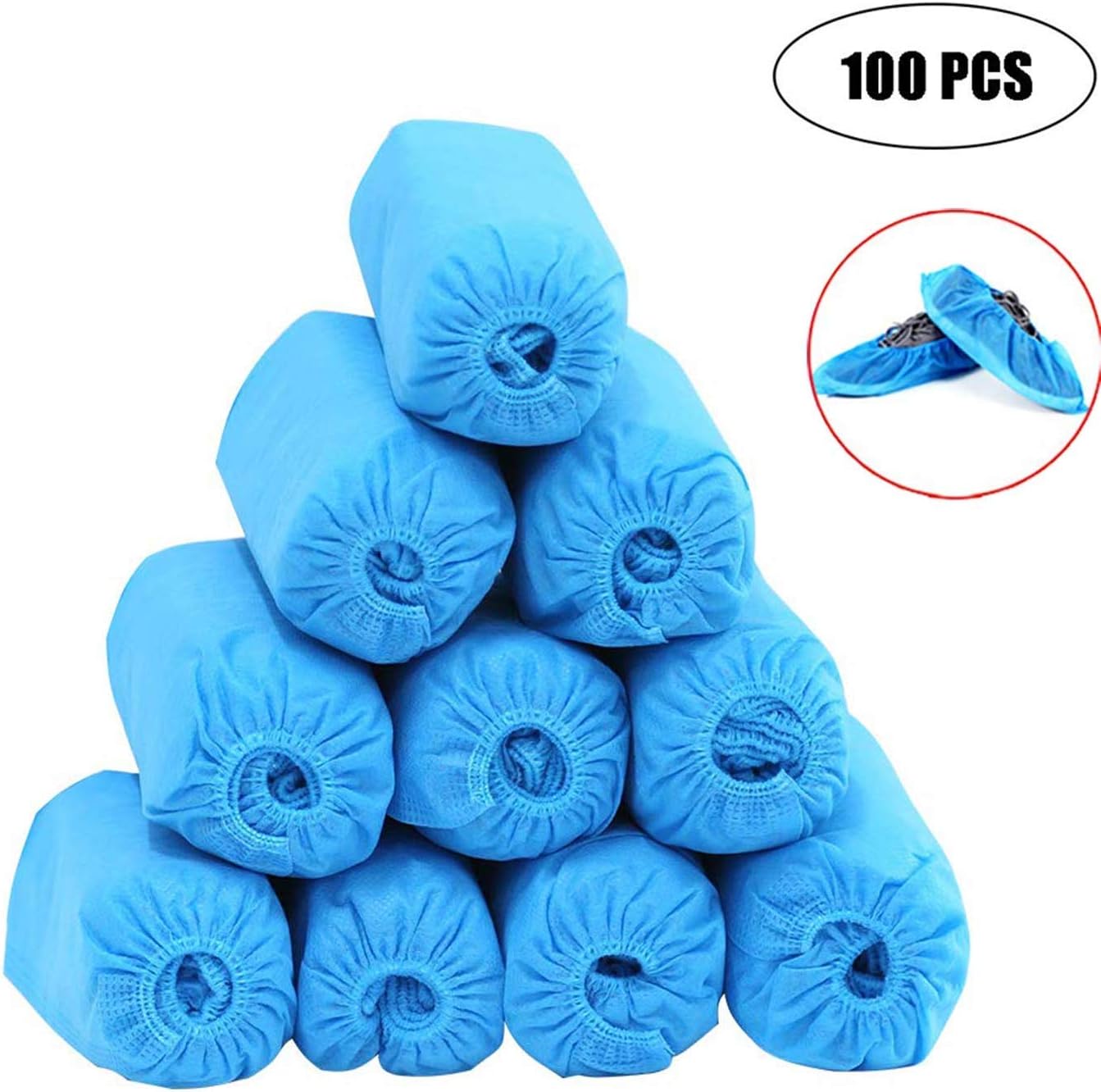 100 Pack Disposable Hygienic Shoe & Boot Covers for Medical, Construction, Workplace, Indoor Carpet Floor Protection,One Size Fits Most