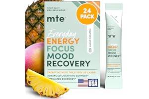 MTE Healthy Energy Drink Powder Packets | Caffeine Free & Sugar Free Energy | Boosted Focus and Productivity | 24 Drink Pouches | Paraxanthine Nootropic Supplement