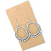 Detailed Swirl Hoop on Sterling Silver Earrings Boho Bohemian
