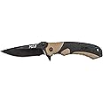 Smith & Wesson M&P M2.0 6.1in S.S Ultra-Glide Folding Knife w/2.75in Drop Point Blade and Aluminum/Nylon FDE Handle for Outdoor, Tactical, Survival and EDC