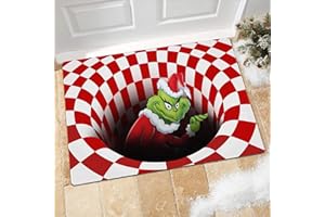 WPOZD Illusion Doormat, Christmas Decoration Non-Slip Doormat, 3D Visual Illusion Fluffy Carpet (red, 6090)