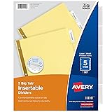 Avery Insertable Dividers for 3 Ring Binder, 5-Tab