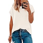 Women Short Sleeve Sweater Tops Spring 2025 Sleeveless Sweater Vest Casual Knit Cap Sleeve Sweater Tanks