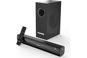 FANSBE SMART Home Theater Sound Bar Subwoofer, Sound Bar Bluetooth Surround Speakers, TV Speakers Sound Bars Bluetooth Hdmi(ARC) Optical Coaxial AUX USB 2.1ch Home Audio Sound System TV PC Wall Mount, Black