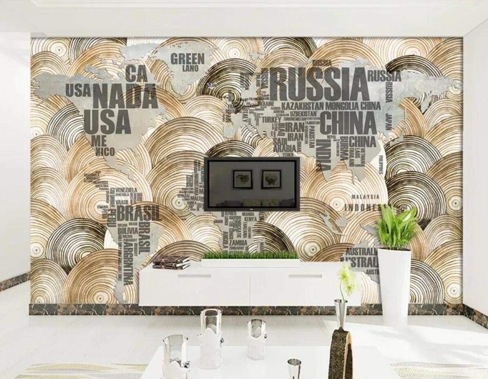 Wallpaper 3d Mural Simple Simple Wood World Map Wall Mural