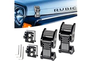 Buling TJ Hood Latches Improved Design Aluminum Hood Catch Latch kits Compatible with Jeep Wrangler TJ 1997-2006 (Texture Black US Flag)