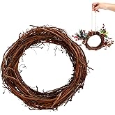 CLISPEED Grapevine Wreaths for Crafts: 15ft Natural Grapevine Garland Twig Garland, DIY Wreath for Front Door Home Wedding Holiday Party Decoration