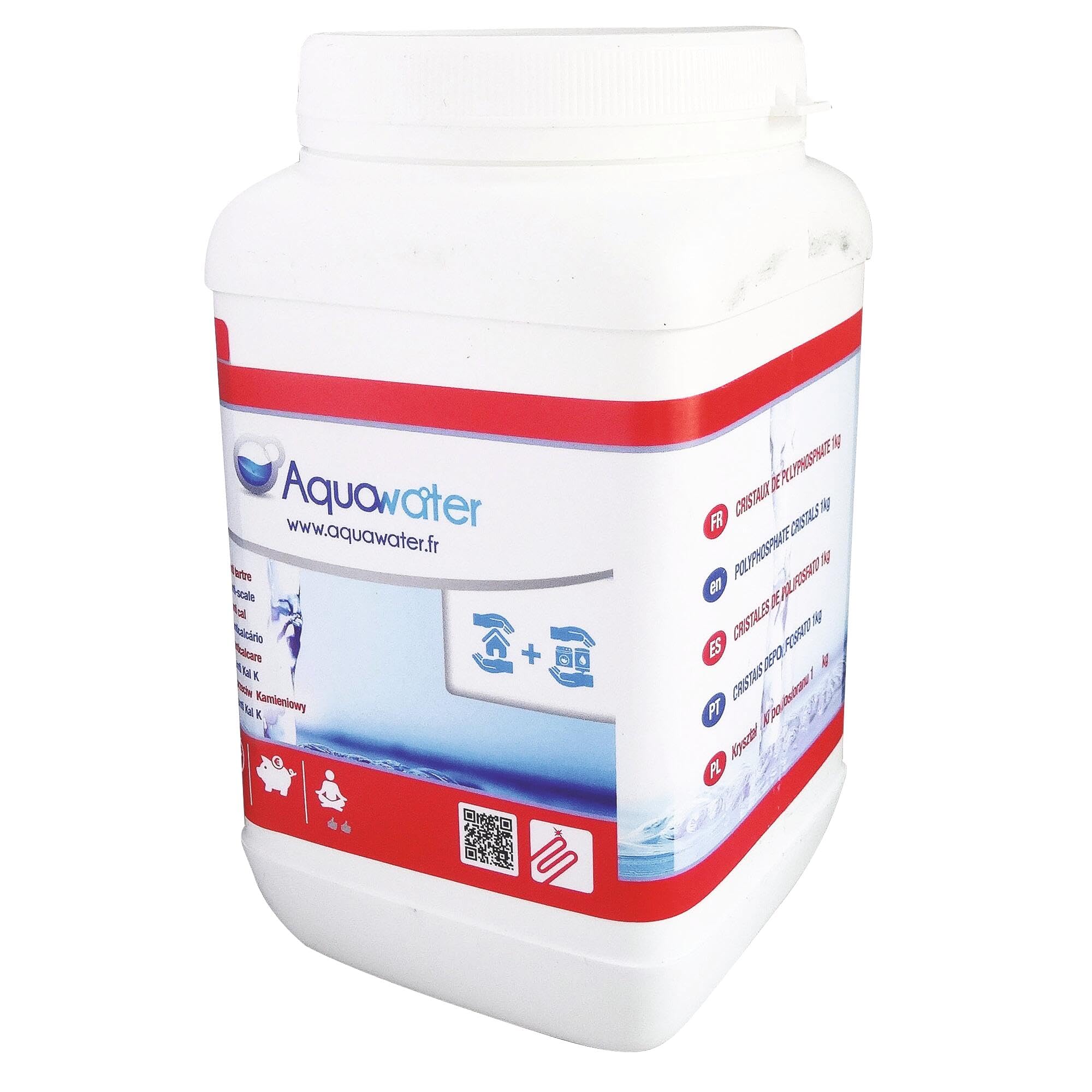 AQUAWATER 105015 – Polyphosphate Limescale Refill – 1 kg