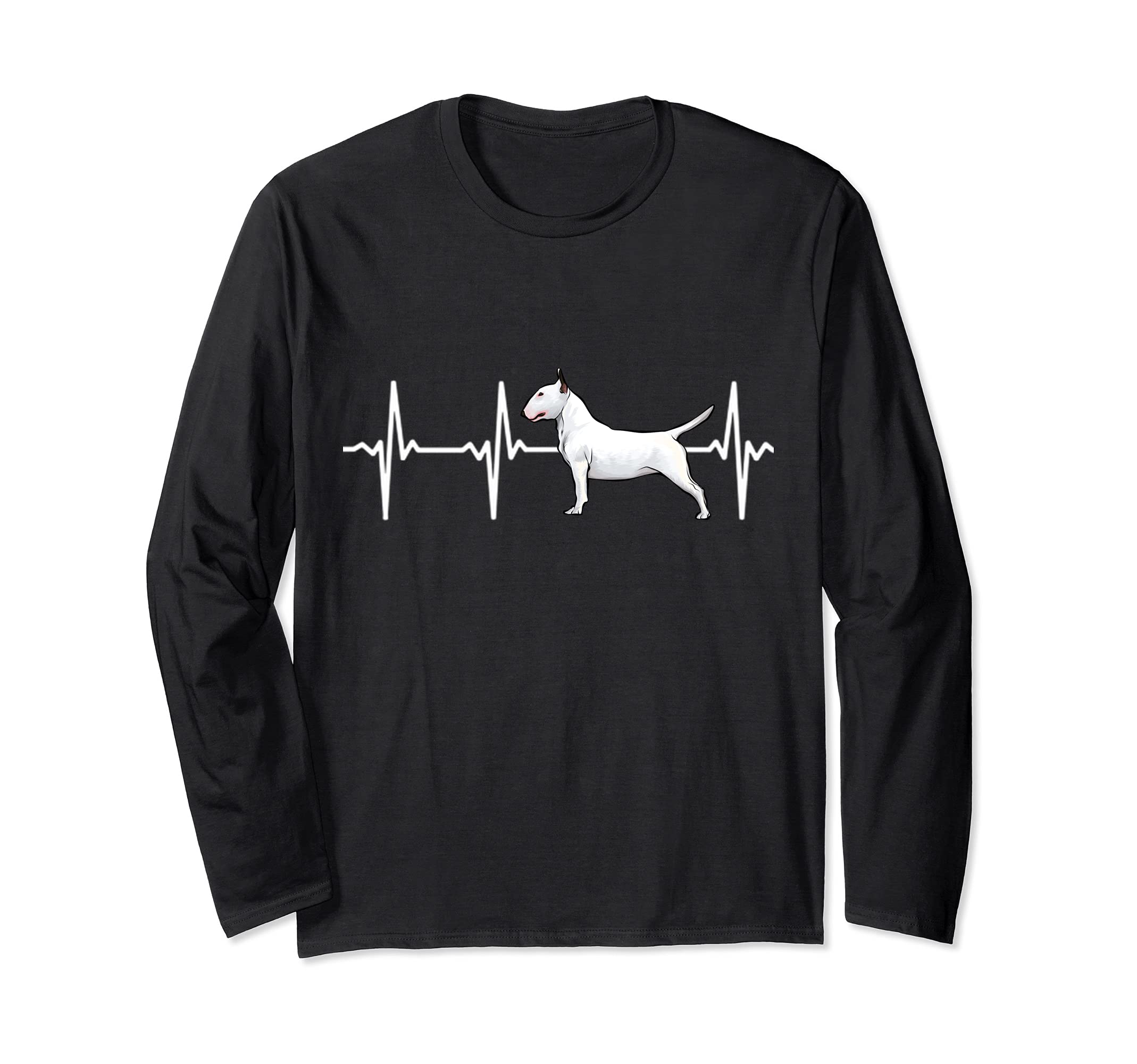 Bull Terrier Heartbeat Love My Dog Long Sleeve T-Shirt