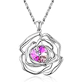 Menton Ezil Love Heart Pendant Necklace White Gold Plating Crystals Necklace For Wife Girlfriend or Mothers Idea Gift For Special Women in Life