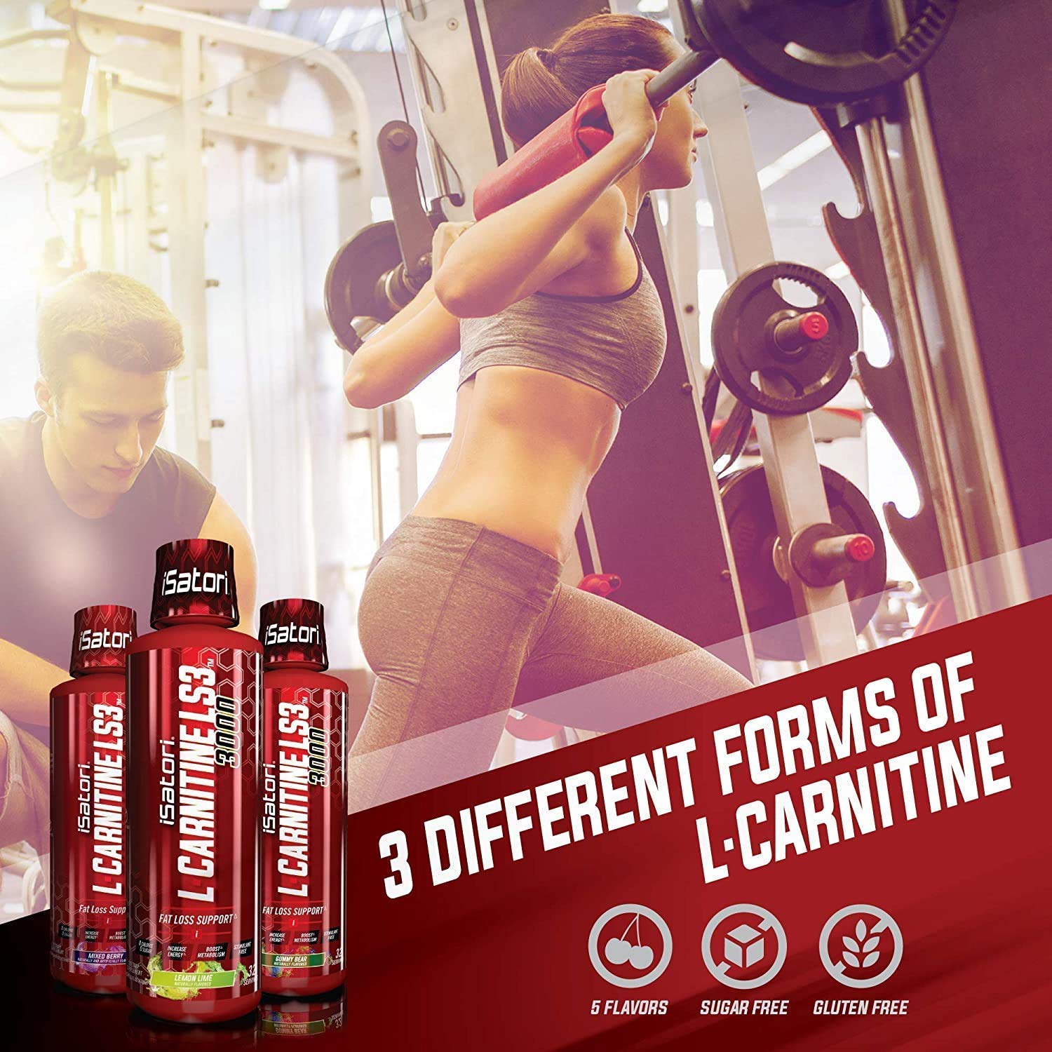 iSatori L-Carnitine LS3 Mixed Berry 1500mg (32 Servings) & iSatori Ultra CLA (90 Softgels)