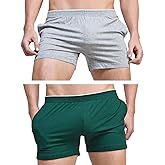 Rexcyril Men's Running Workout Active Shorts Cotton Gym Training Lounge Sleep Bottoms