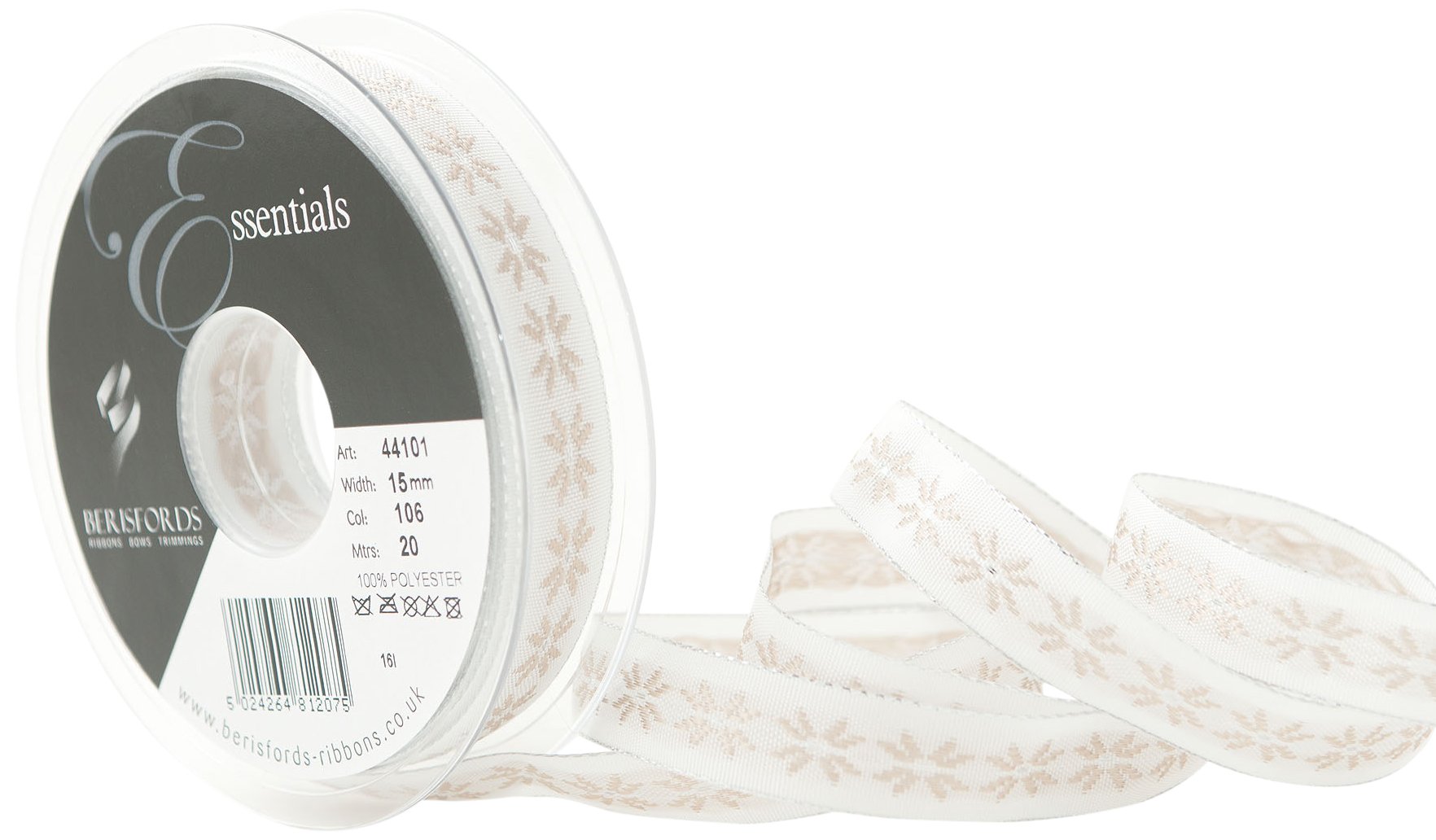 Berisfords Crystal, Polyester, White, 10.4 x 10.4 x 2 cm