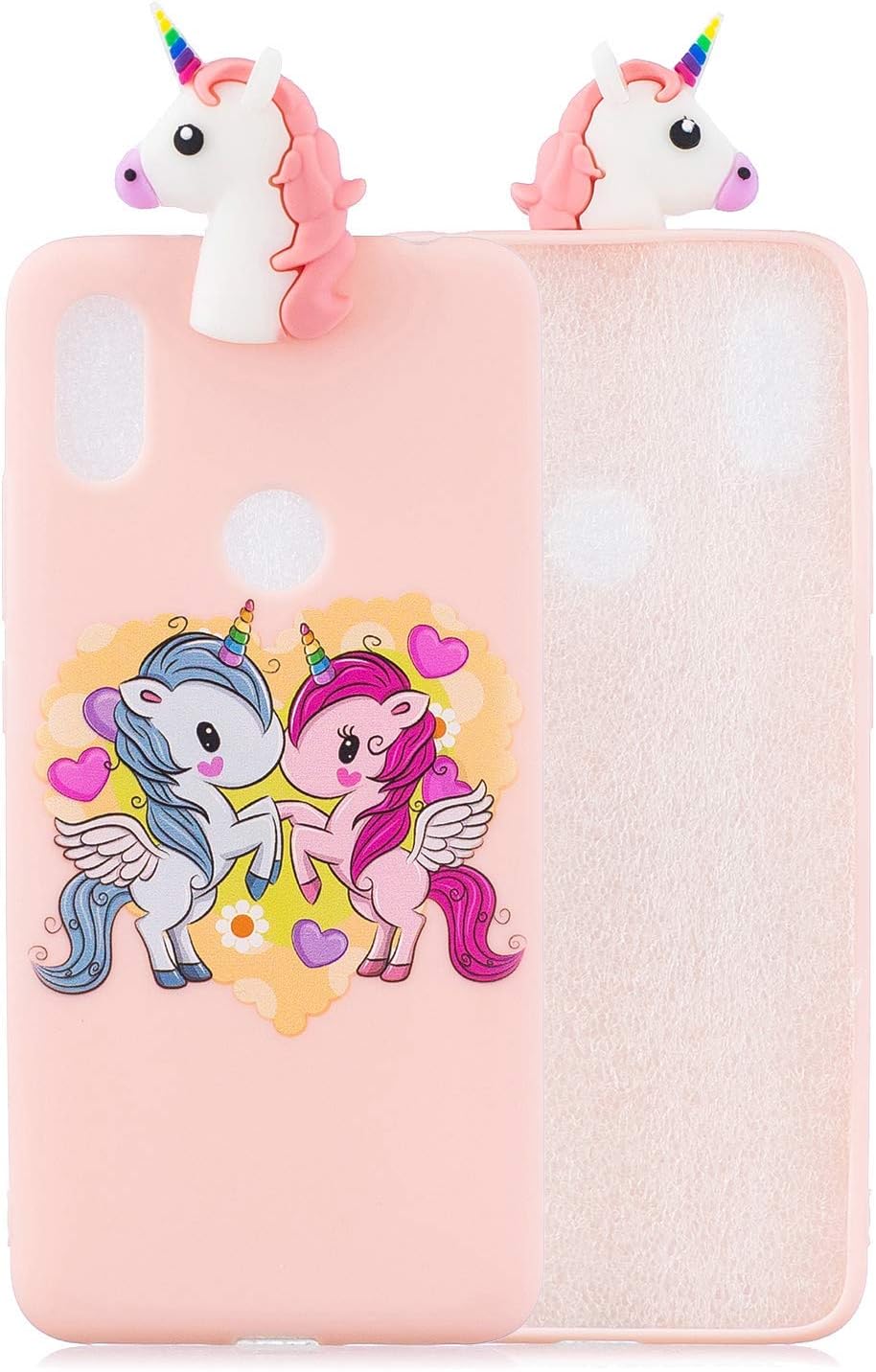 HongYong Compatible with Huawei Y6 (2019) / Y6 Prime (2019) Case Unicorn Silicone Gel Shockproof Phone Protective Cover Slim Fit Ultra Thin TPU Case Animal Protective Ultra Thin Slim Bumper Shockproof