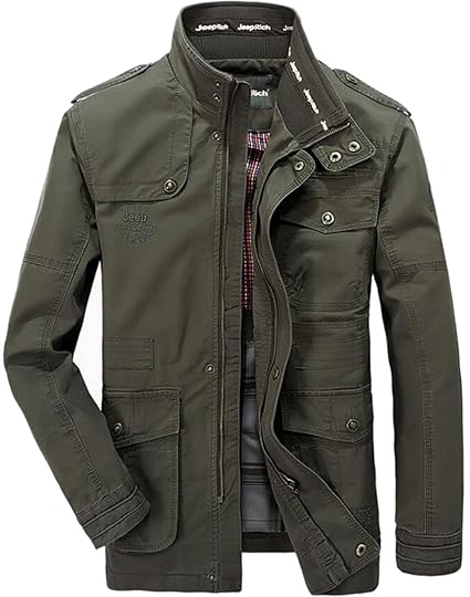 Herren Army Militär Jacke Baumwolle Parka Übergangs Herbst Classic Multi-Pocket Cargo Style Jacke Mäntel