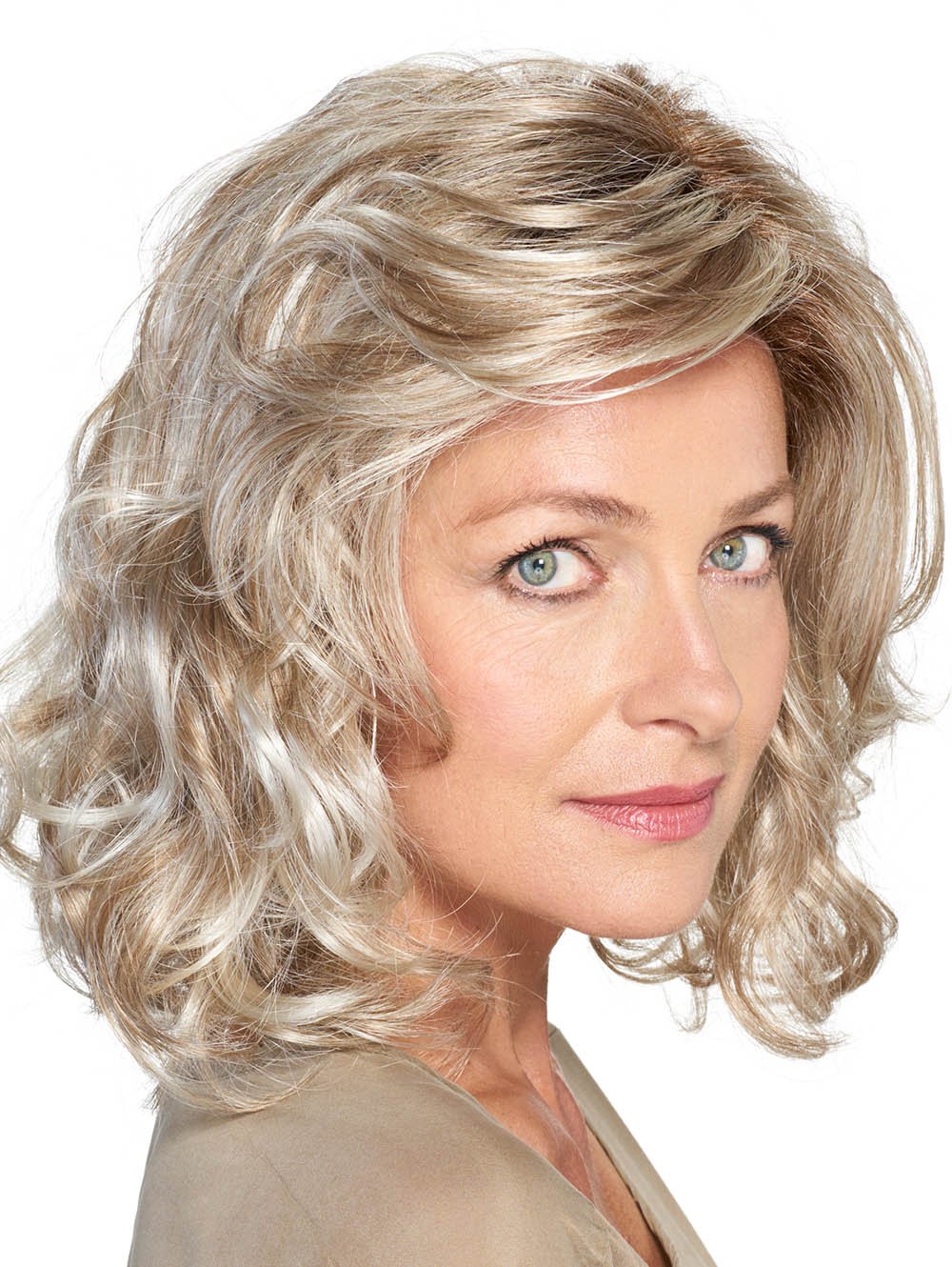 Perücke Lofty Elisa in Perlblond dunkler Ansatz Farbnr 717 mittel 18 32 cm Nacken 17 cm lockig Kunsthaar wie Echthaar Amazon Beauty