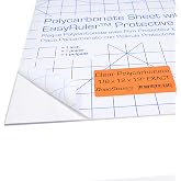 Polycarbonate Sheet 12 x 12 x 1/8 0.118" Clear Plastic, Replaces Plexiglass | Clear Polycarbonate, Easy Cut to Size, Shatter Resistant, EasyRuler Film. DIY Bend &amp; Mold. Hobby PC Panel, Glass Replacement