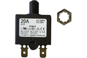 E-T-A Circuit Protection and Control 1658-G21-01-P10-20A, Circuit Breaker; Therm; Push; Cur-Rtg 20A; Flange; 1 Pole; Vol-Rtg 240/28VAC/VDC