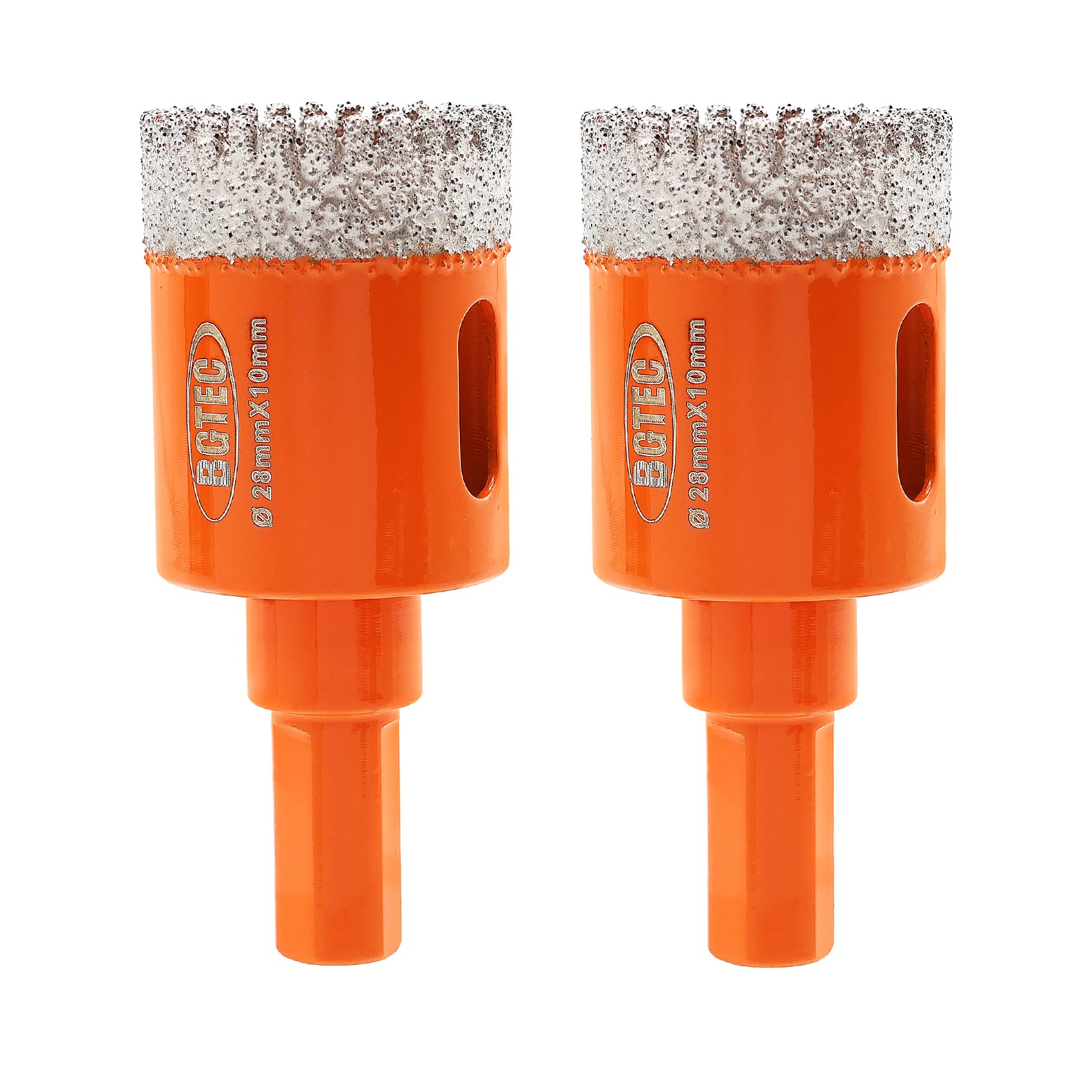 BGTEC Diamond Hole Saw Drill Bit with Triangle Shank, 2pcs 28mm Vacuum Brazed Diamond Core Drill Bits Set for Ceramic Tile Porcelain Tile Marble Granite