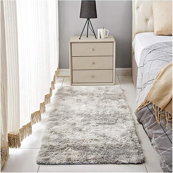 Bedside Rugs, Silky Plush Carpet, Super Soft Faux Modern Luxurious, for