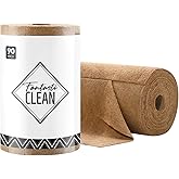 Fantasticlean Microfiber Cleaning Cloth Roll -90 Pack, Tear Away Microfiber Towels, 12" x 12", Reusable, Washable, Scratch Free, Ultra Absorbent for All-Around Cleaning Supplies (Tan)