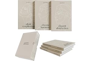 ELEMA Cream Set of 3 Decorative Item for Home Decor, for Coffee Tables, Faux Books for Decoration with Blank Pages, for Bookshelves, Home Office, Hardcover, Silhouettes.