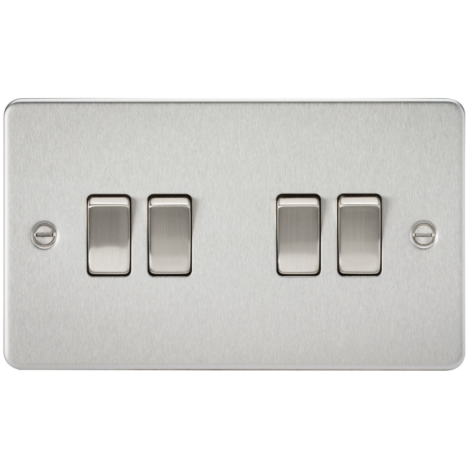 Knightsbridge FP4100BC 10 A 4G 2-Way Switch with Flat Plate, Brushed Chrome