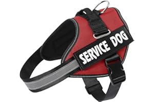 MUMUPET Service Dog Harness with 3M Reflective Safety, Easy Adjust & No-Pull Design - Breathable Nylon Handle for Small/Mediu