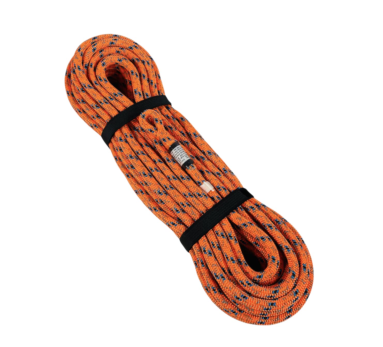 Stein ACUDA ACR-24 – Arborist Climbing Rope with One Spliced Eye Termination, 11.7mm Diameter, 24 Strand Light Weight Construction. Orange with Blue/Black Flecks (25)