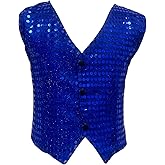 DRHOM Kids Boys Girls Sequins Waistcoat Sleeveless V neckline Hip-Hop Jazz Dance Party Stage Performance Jacket Vest Costume