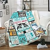 Belperan Cat Mom Gifts for Women, Blanket 60 x 50 Inches, Cat Lovers Gift for Christmas, Mother's Day, Birthday