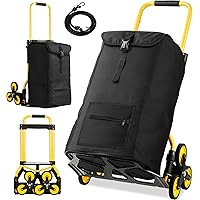 Keoslpy Upgraded Stair Climbing Hand Truck Dolly, 330Lbs Heavy Duty Folding Shopping Cart with Wheels, Portable Personal Shop