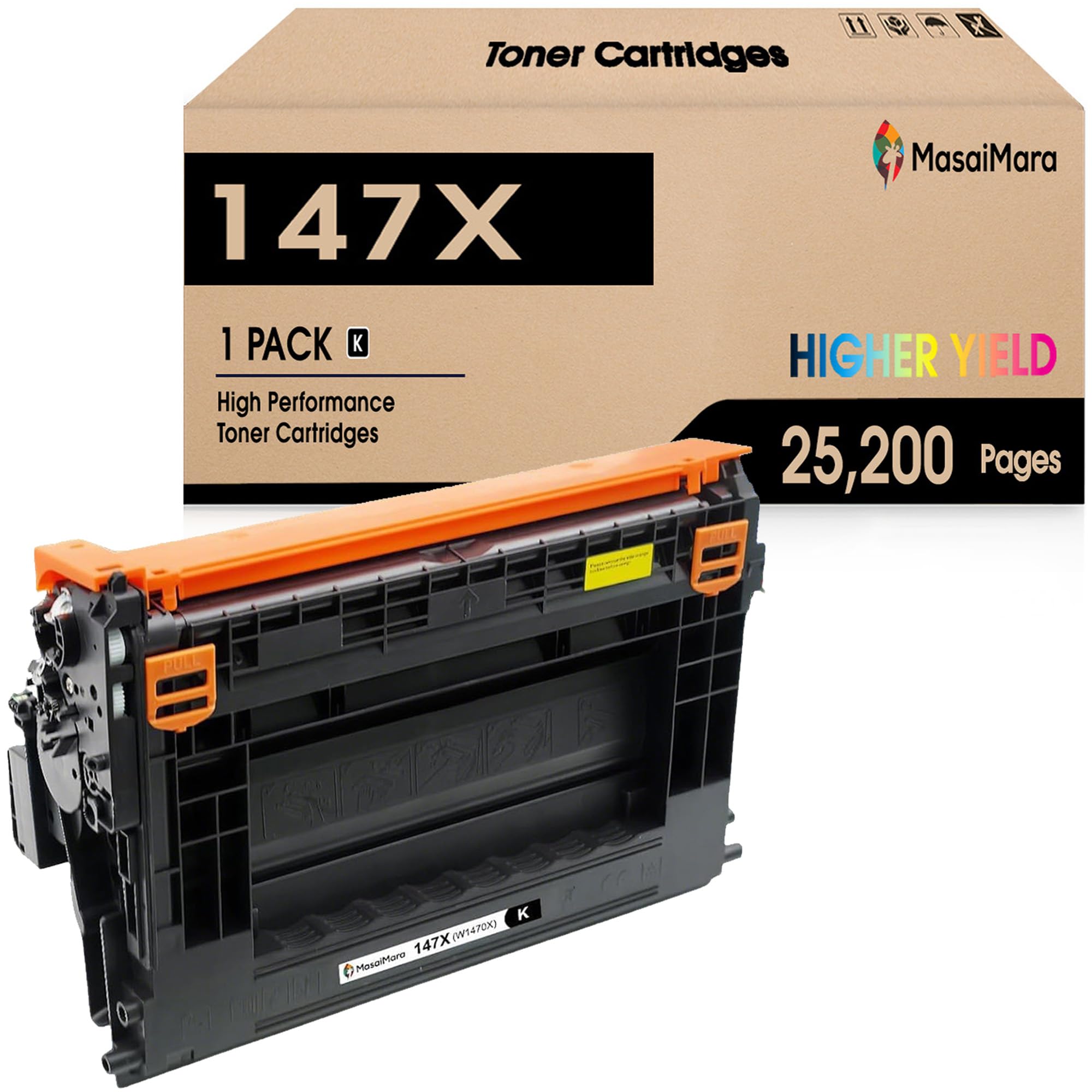 Photo 1 of MasaiMara 147X W1470X Black High-Yield Compatible Toner Cartridges Replacement for HP Laserjet Enterprise Flow MFP M634h M635z M636z M611dn M611x M612dn M612x M634z M635fht M635h M636fh Printer