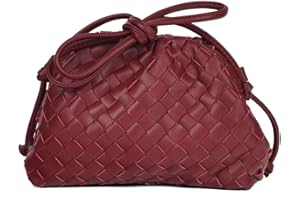 BRYCTSISEN Woven Clutch Purse for Women Fashion Small Square Handbag Vintage Premium Bag PU Leather Handmade Bag