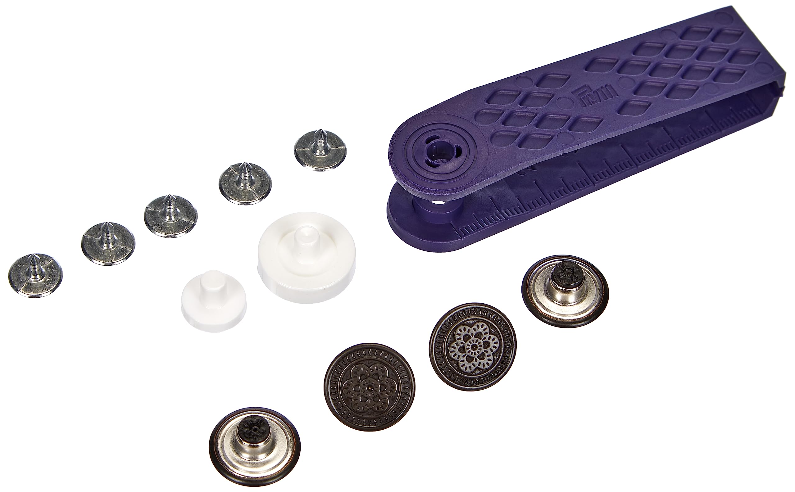 Prym Jeans-Buttons Antique Brass Flower, Gold, 17 mm, altmessing, 8 Stück