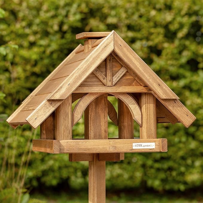 VOSS.garden Finch House Wooden Bird Table Bird Feeder Birdhouse