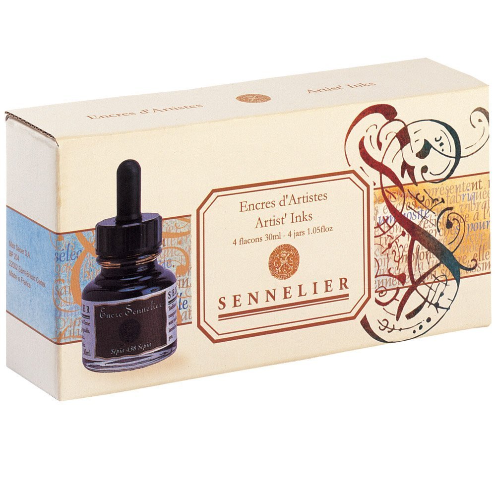 Sennelieir Artists Ink Set Of 4 Colors by Sennelier