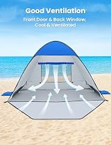 Glymnis Pop Up Beach Tent 1-2 Person UV Protection 185x140x115cm view 6