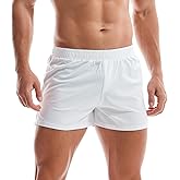 AMY COULEE Mens Gym Shorts 3" Bodybuilding Workout Shorts Lightweight Running Lounge Cotton Sleep Bottoms