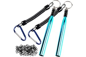 SIWRIOM Wacky Rig Tool With Fishing O-Rings, Rigging Kit for Senko, Ring Tools for Clip Soft Baits Worms With Keychain Lanyard Fishing Bait Rigs
