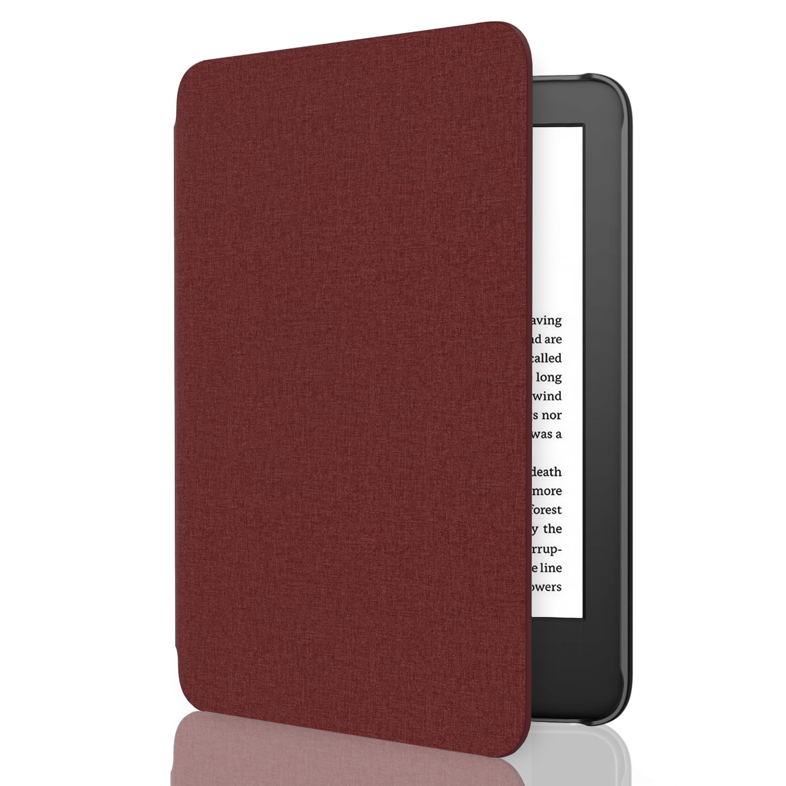 MoKo Case Fits 6" All-New Kindle (11th Generation-2024/2022 Release), Lightweight Shell Cover with Auto Wake/Sleep for Kindle 2024/2022 11th Gen e-Reader, Denim Wine Red — image 1