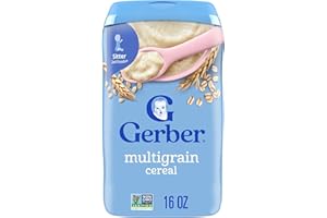 Gerber Stage 2 Baby Food, Multigrain Cereal, Whole Grains, Iron, Zinc & Vitamin B12, Baby Cereal, 6-Pack