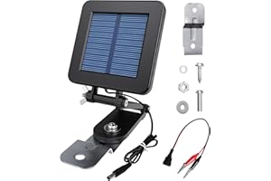 FORICX 6V Solar Panel for Deer Feeder, Efficient Solar Panel Charger w/Adjustable Mounting Bracket & Alligator Clips, Compatible with Game Feeder Timer & 6V Rechargeable Batteries