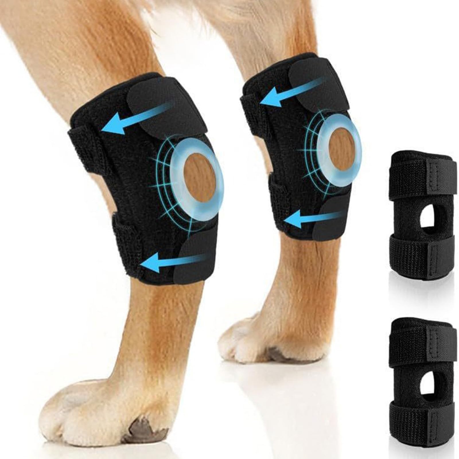 RC GearPro 2 Pack Dog Joint Brace Rear Leg Canine Hock Support - Dog Elbow Brace Compression Wrap Straps for ACL CCL Joint Injury and Sprain Protection, Healing and Loss of Stability (L)